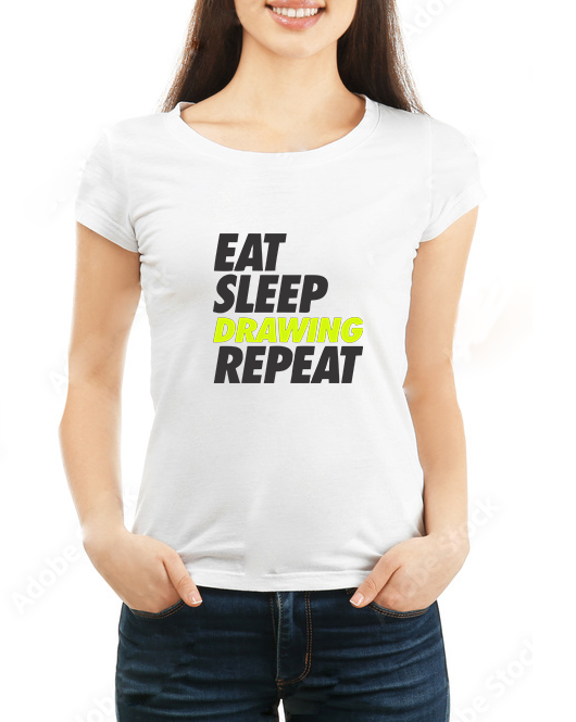eat sleep drive repeat Women  Regular Fit Printed Round Neck Cotton